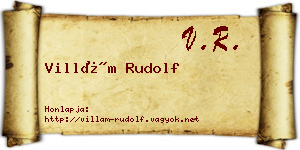 Villám Rudolf névjegykártya