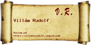 Villám Rudolf névjegykártya